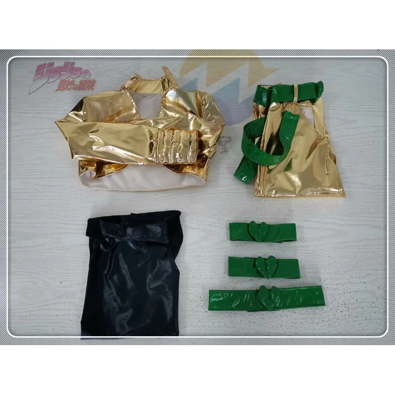 Anime Bizarre Adventure Movie Dio Brando Cosplay Costume Gold Patent Leather Women Men Halloween Outfits