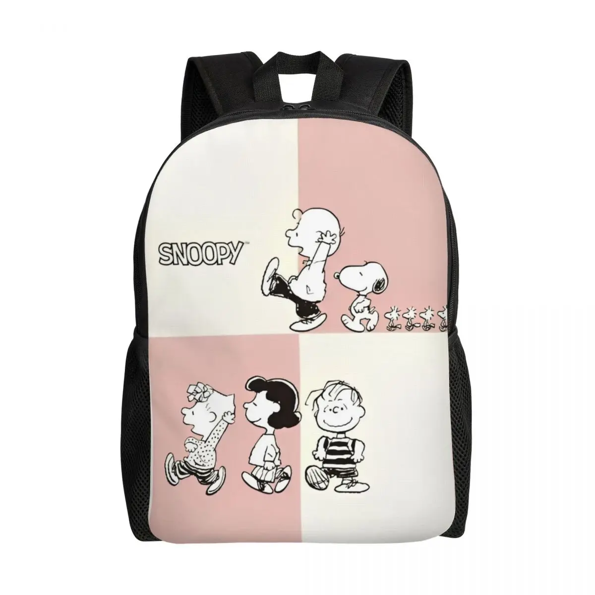 

Cute Snoopy and Friends Print Backpack Student Unisex Pattern Backpacks Polyester Pretty School Bags Travel Custom Rucksack