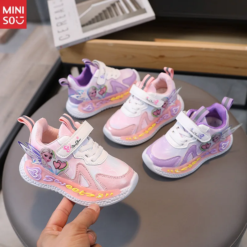 

Disney Girls Light Up Sneakers, LED Flashing School Shoes for Toddlers