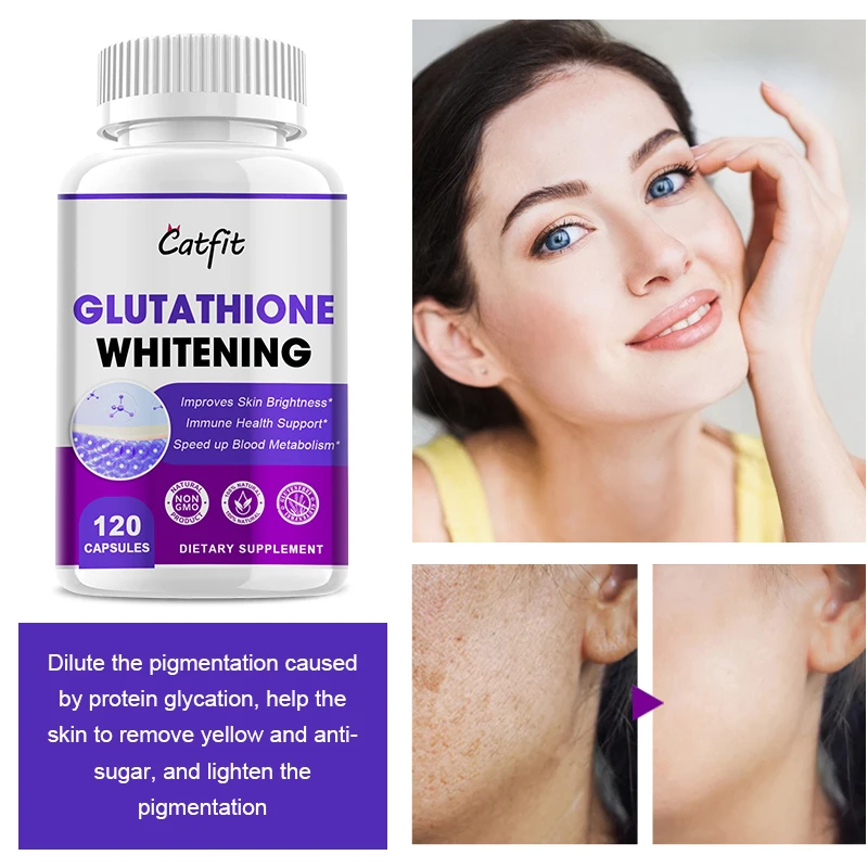 Glutathione Capsules Bright Skin Beauty Whitening Hydrolyzed Marine Collagen HIgh Potency Supports Hair Skin Nails Joints&Bones