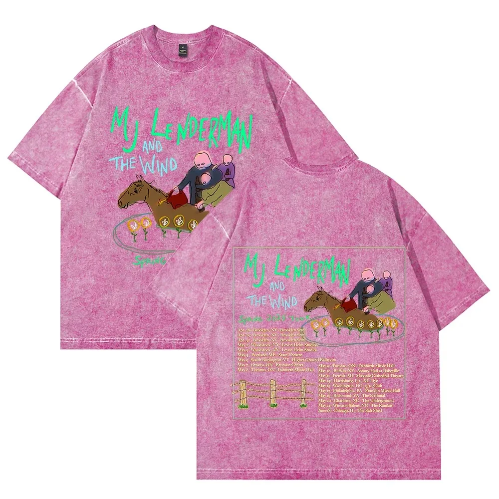 

Футболки MJ Lenderman and The Wind Merch, летняя модная повседневная футболка унисекс с короткими рукавами, уличная хлопковая футболка