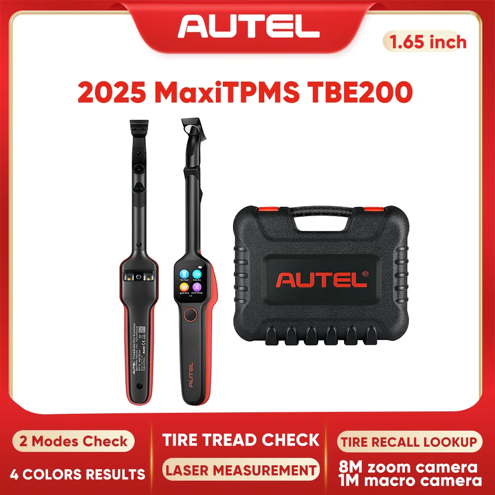 Autel MaxiTPMS TBE200E Laser-enabled Tire Tread Depth & Brake Disc Wear Examiner Car Tire Maintenance Tool PK TBE100