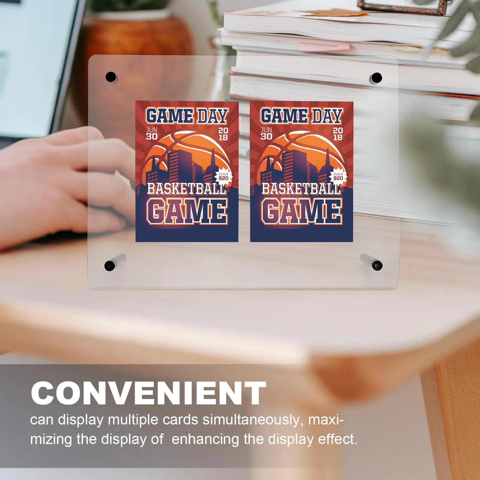 Espositore per carte premium per giochi commerciali Carte da baseball Supporto per telaio organizzatore in acrilico trasparente