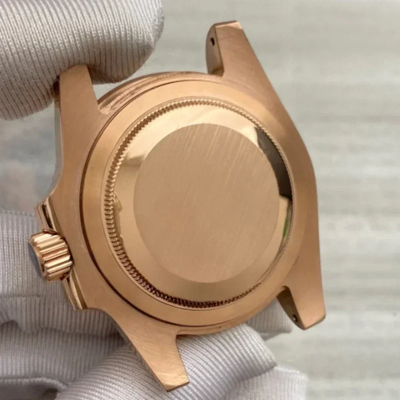 40mm Stainless Steel Solid Bottom Rose Gold Case Substitute Submariner Case Sapphire Glass Suitable for NH35/36 Eta2824 Movement