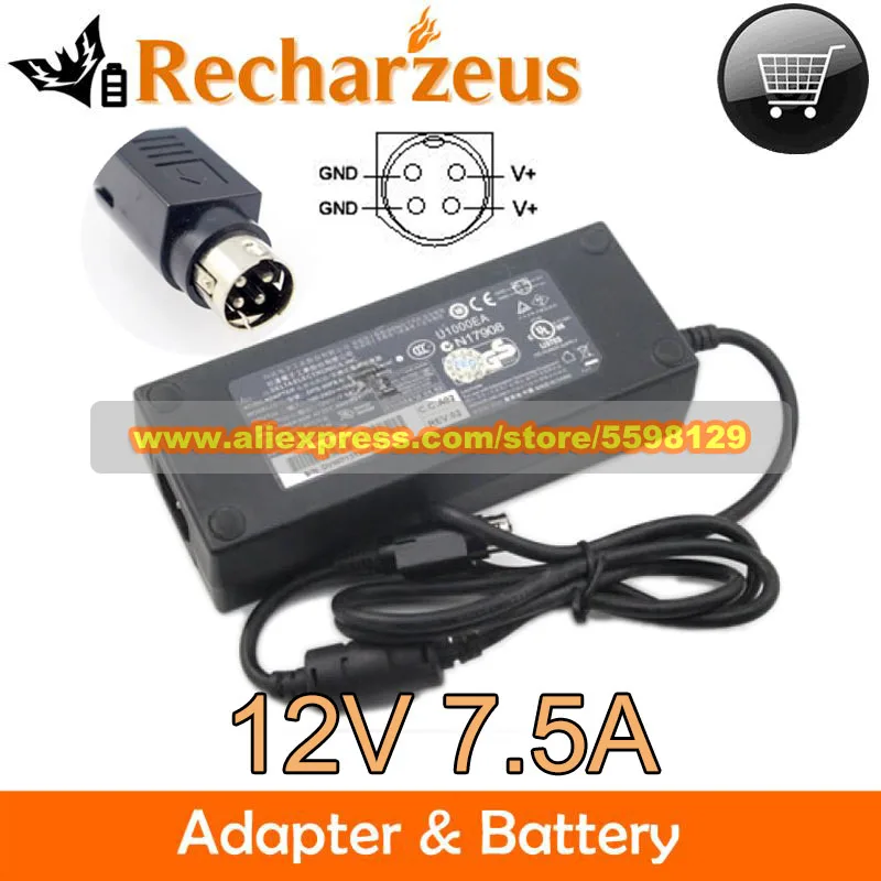 Original 12V 7.5A 90W Power Adapter DPS-90FB A Laptop Charger for FEC PP-9635 Power Supply 4-PIN