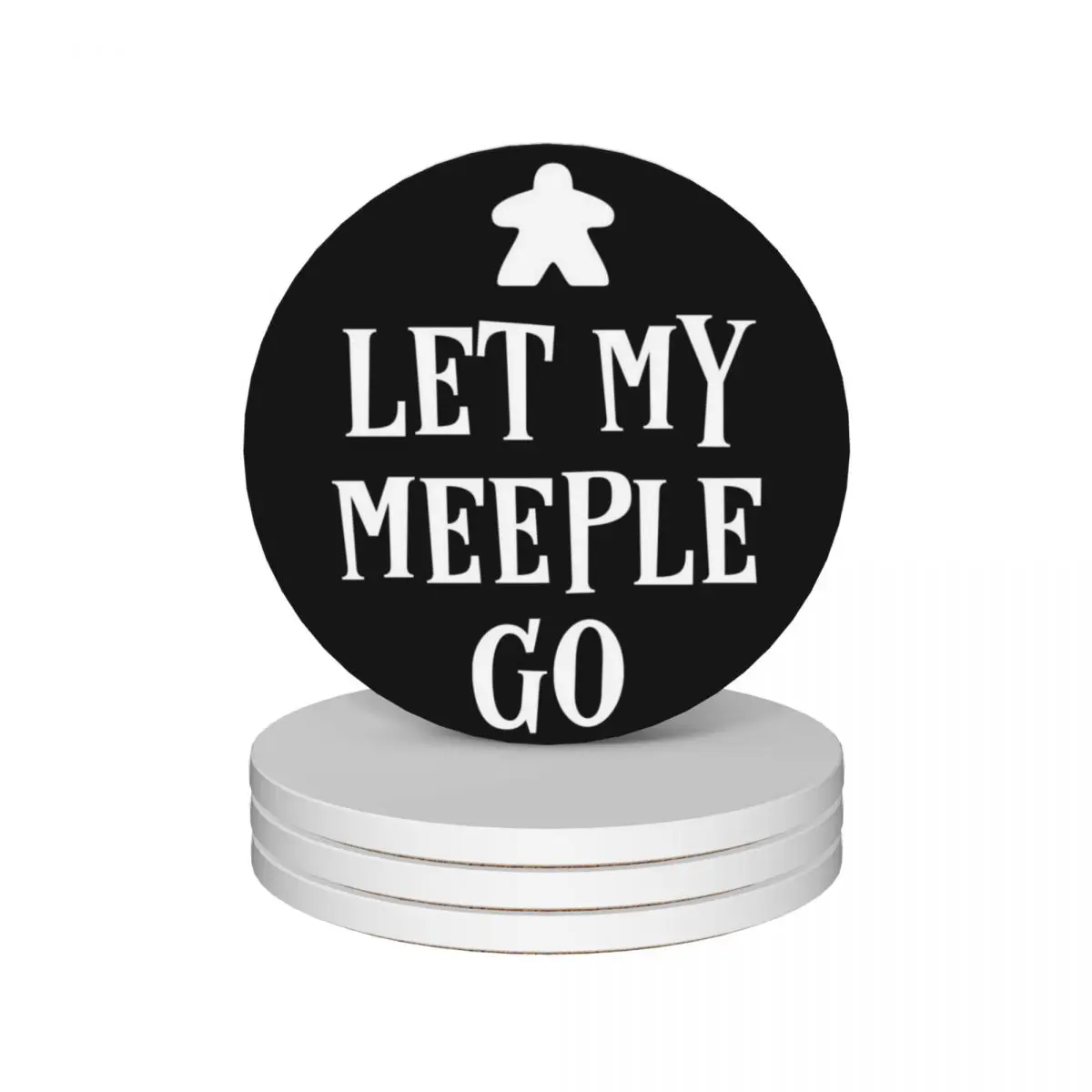 Let my Meeple Go Board Games Pun Ceramic Coasters (Set of 4) ceramic set christmas Coasters