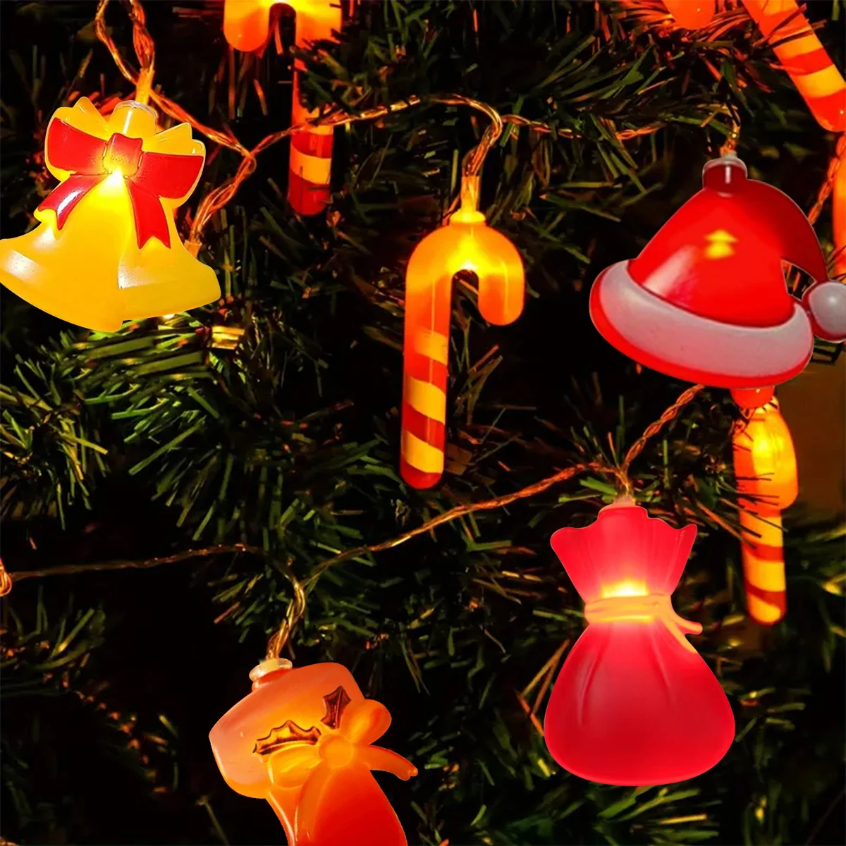 1pc 10/20/30 LED Christmas String Light Box Battery Powered For Indoor Christmas Atmosphere Party New Year Xmas Tree Room Decor