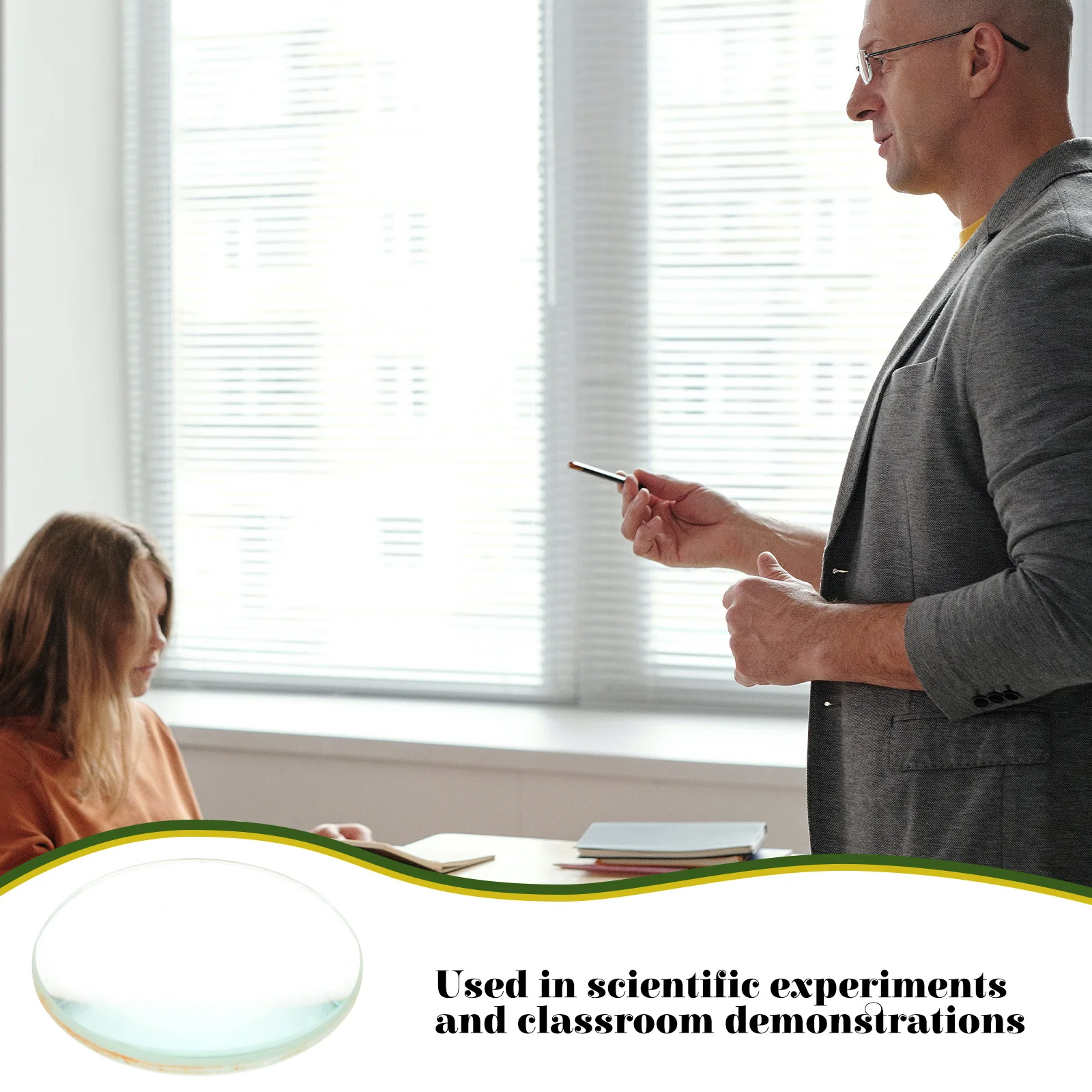 

3Pcs Double Convex Glass Lens Optical Accessory for Scientific Experiment 50Mm Diameter 100Mm Focal Length Easy Carry