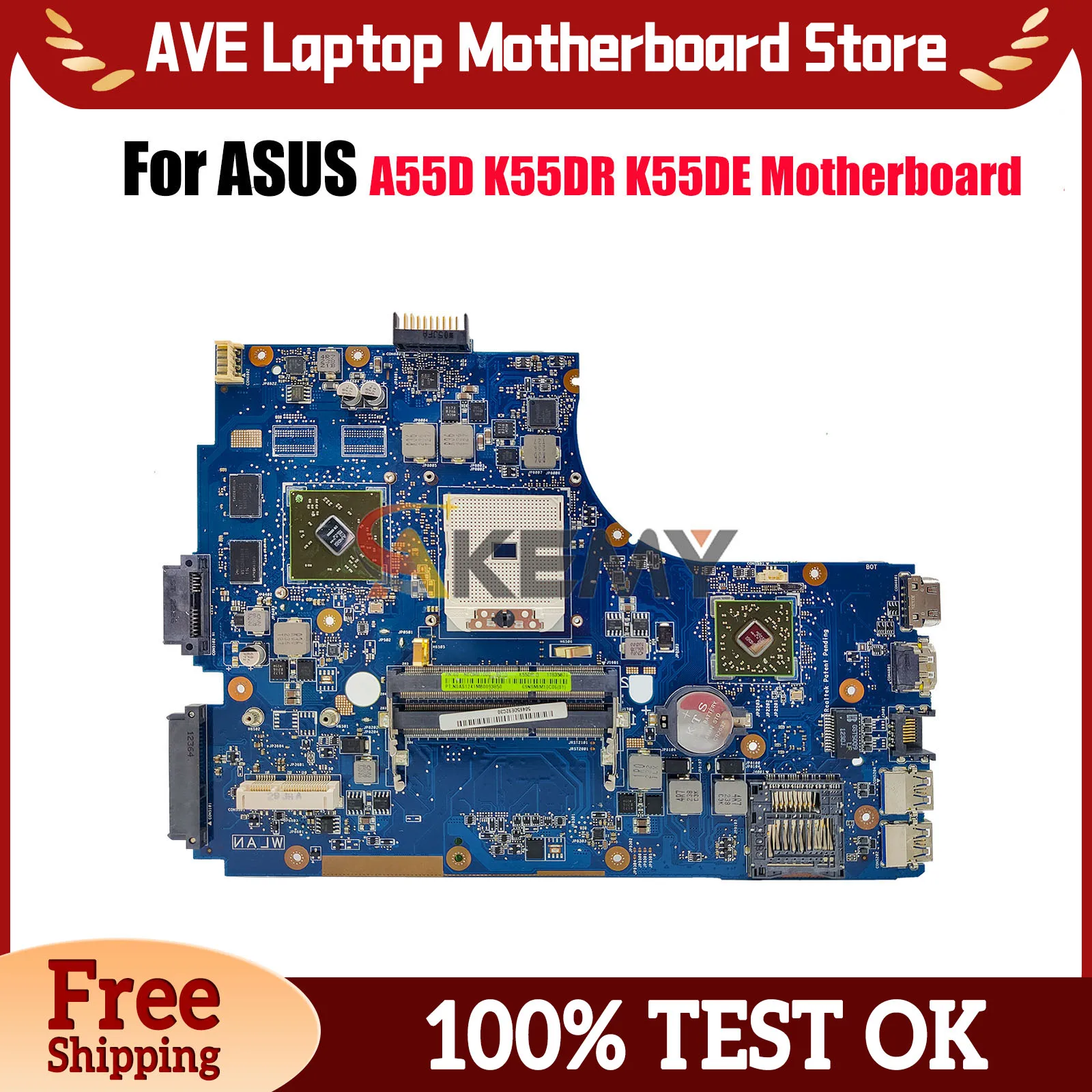 

Материнская плата для ноутбука K55DR для ASUS A55D K55D K55DE K55DR, материнская плата для ноутбука Цей товар в наличии, 100% тестирование, ОК, быстрая доставка