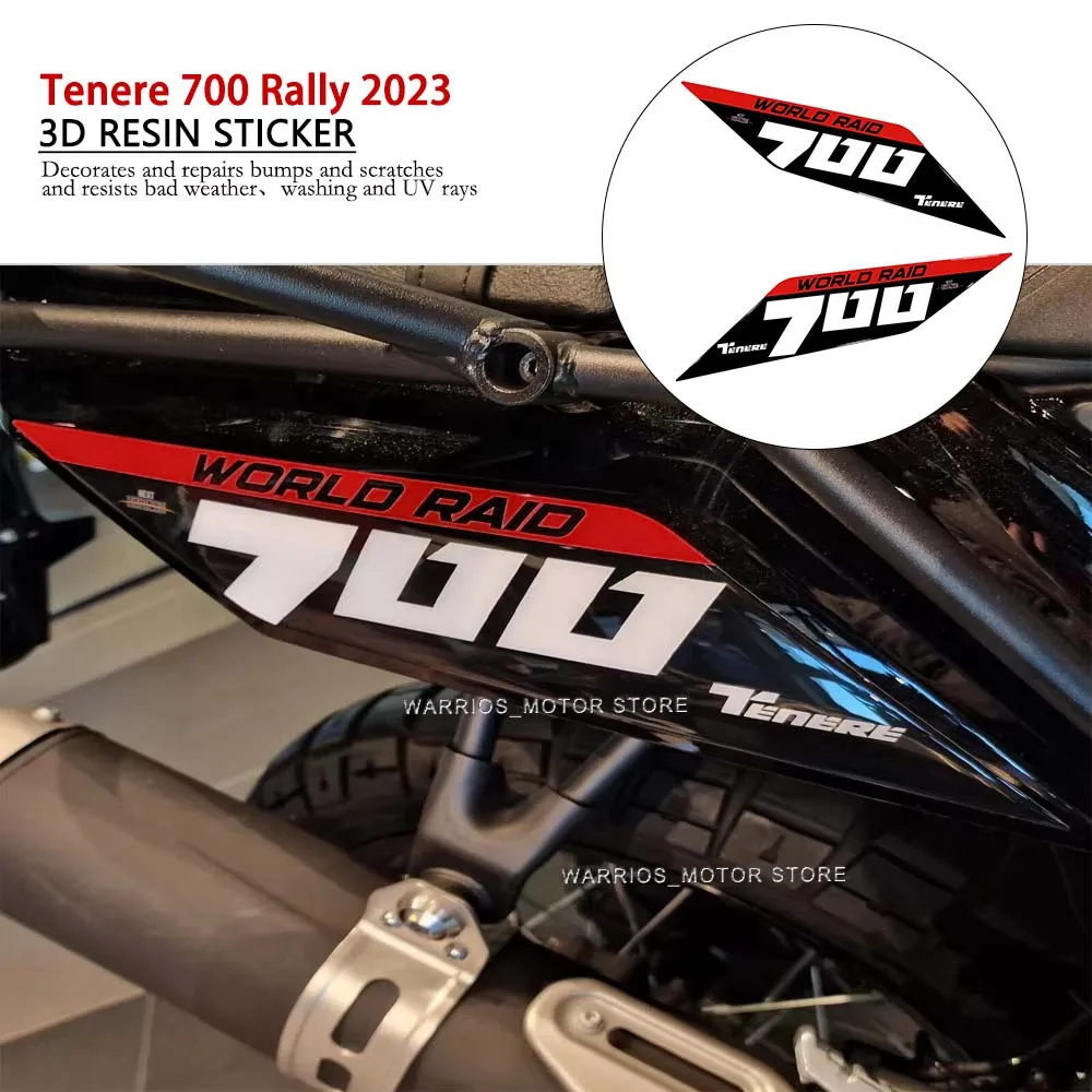 

New Tenere 700 Rally 3D Epoxy Resin Sticker Motorcycle Side Rear Panel Pad Protective Sticker Kit for Yamaha Tenere 700 2023