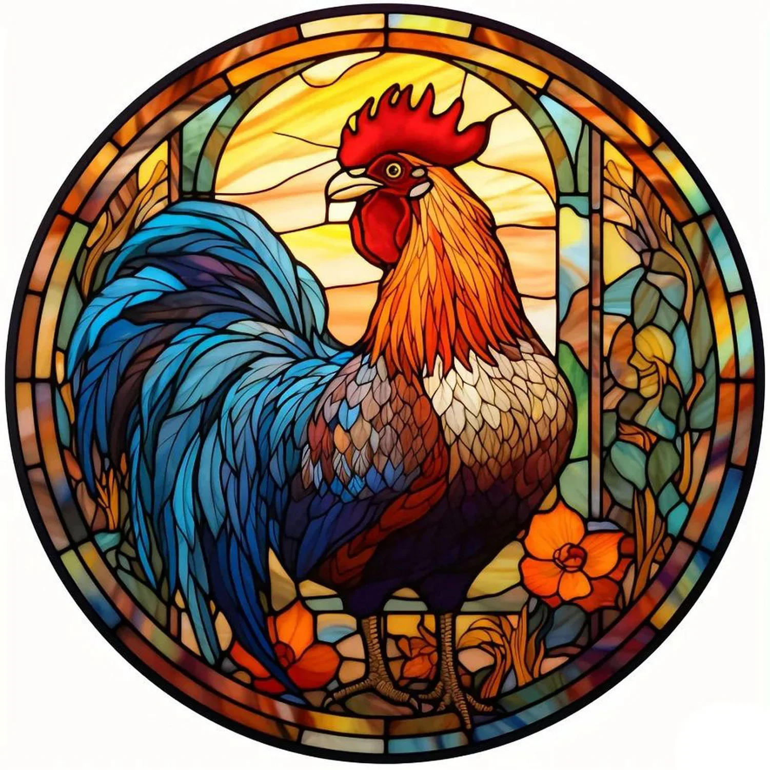 Vintage Retro Rooster Chicken Round Metal Tin Sign Rustic Decor Wall Posters Funny Iron Painting For Home Bar Pub Cafe Garage