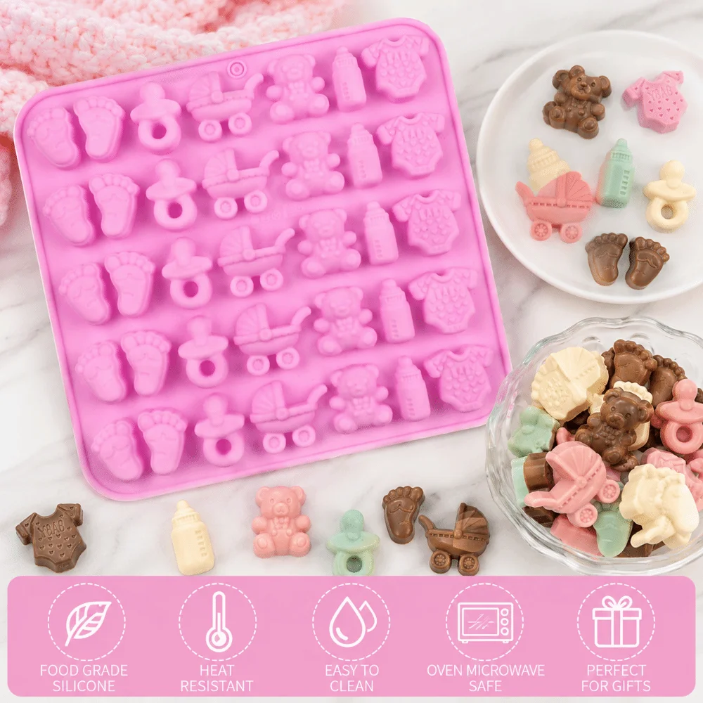 Molde de silicona flexible para chocolate, molde 3D antiadherente para dulces de chocolate, herramientas para hornear, molde para pastel de mousse de tamaño pequeño, molde para jabón