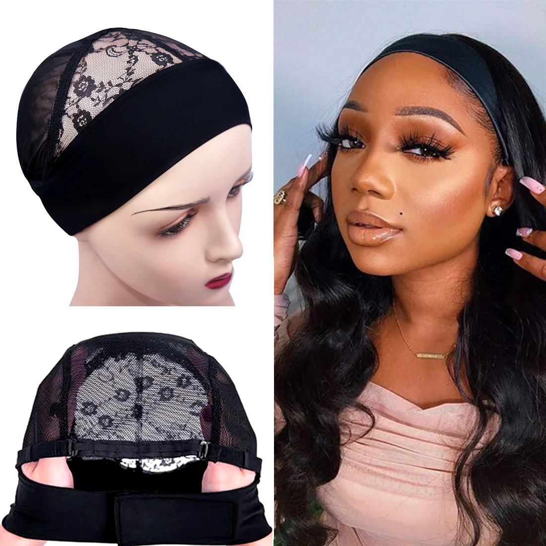 Hair Grip Wig Cap 1Pcs/Lot  Head Band Wig Caps For Making Headband Wigs Stretchable Wig Grip Band Cap Non Slip Hair Base