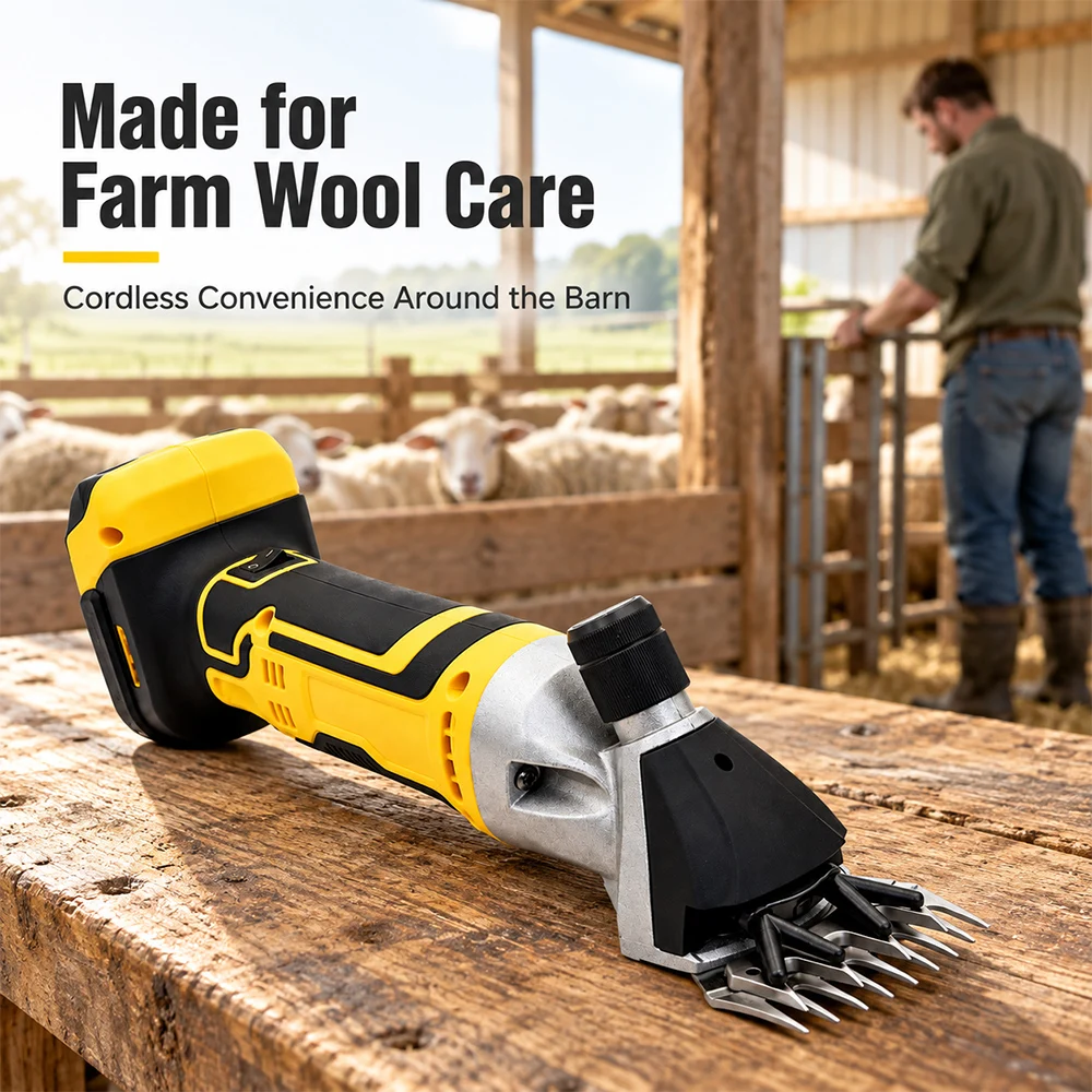 SIHAO 6 Speed Wool Trimmer Cordless Sheep Shears 3000RPM Electric Sheep Shearing Clippers Deiwei 18V Battery Sheep Clipper