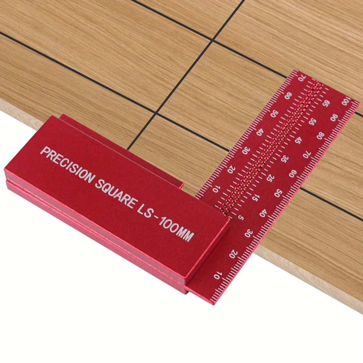 Woodworking Precision Cross Calibration Ruler - Carpenter Square T-Type Scribing Marking Gauge Aluminum Height Measurement Tools