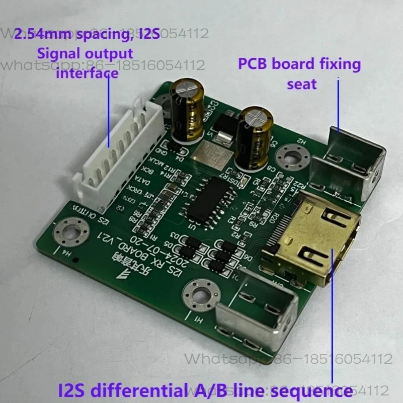 

Original HDMI To I2S Receiver Board Differential I2S Signal Conversion DAC Decoder
