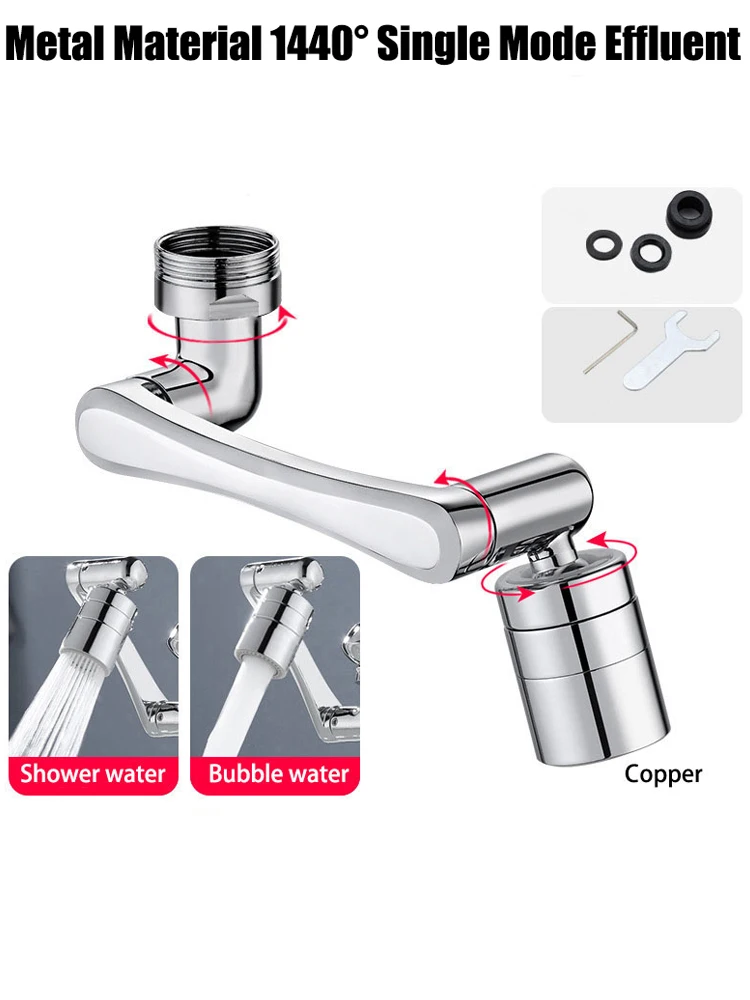 

1080 Rotation Faucets Extender Rotation Faucet Swivel Extension Faucet Aerator Nozzle Water Saving Bubbler BathroomKitchen Metal