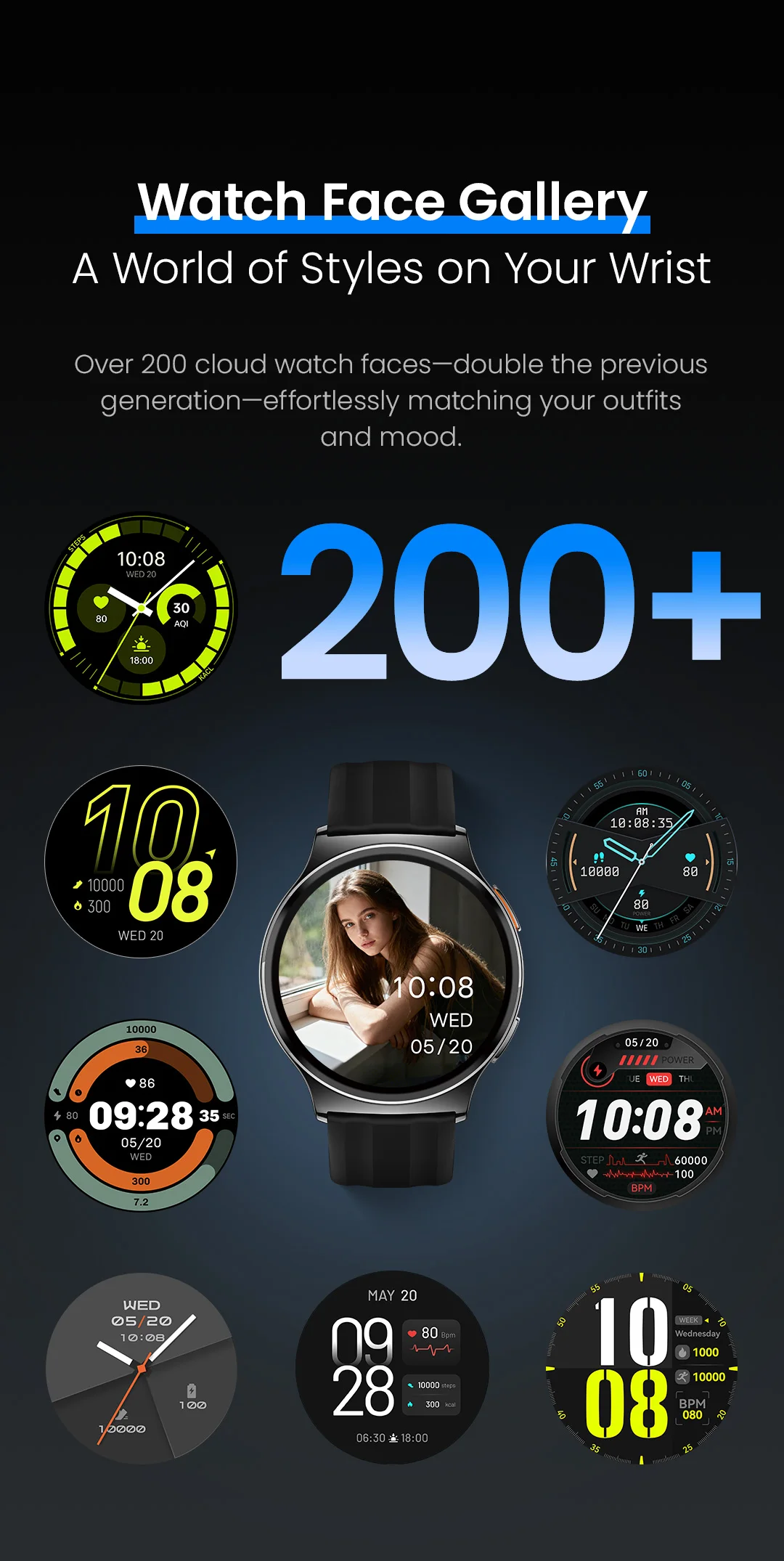 HAYLOU Solar Lite 2 Smartwatch 1,43'' AMOLED-Display 24h Gesundheitsüberwachung 150+ Sportmodi Sprachanrufe Smartwatch 1ATM – Detail 12