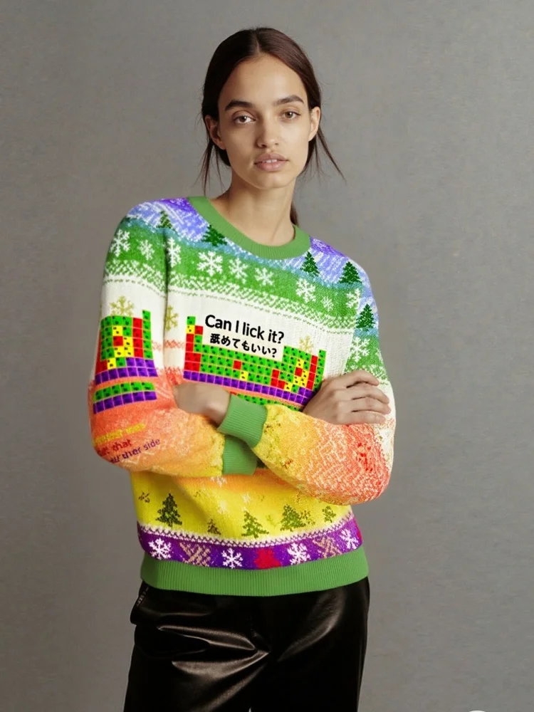 Y2K Fashion Autumn Men's Pullovers Holiday Heavy Weight Long Sleeve Texture Fabric Sweatshirts Casual Loose Unisex Tunics