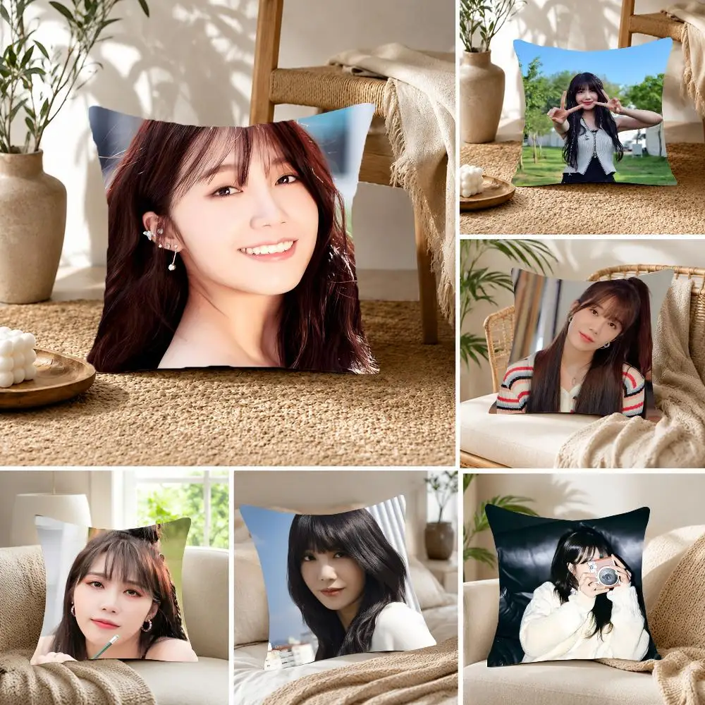 Gentle Kpop Female Singer J-Jung Eun Ji Cushion Cover Fluffy velvet Nordic style plush Living room sofa decorative