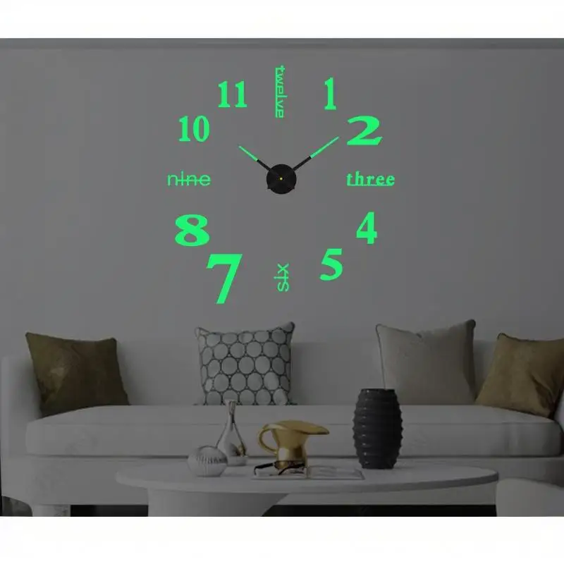 2D 3D Large Mirror Wall Clock Stickers DIY Acrylic Quartz Clocks for Cafe Bar Office Home Wall Decoration view 6