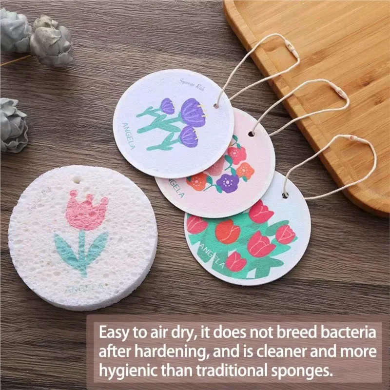 

3pc Dishwashing sponge strong water absorption natural wood pulp sponge degreasing cleaning special sponge kitchen cleaning tool