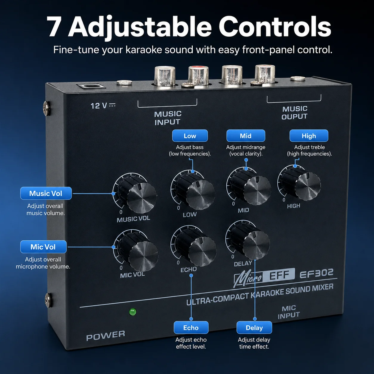 EF302 Ultra Compact Karaoke So - đánh giá và giá Karaoke Audio Mixer Echo Delay