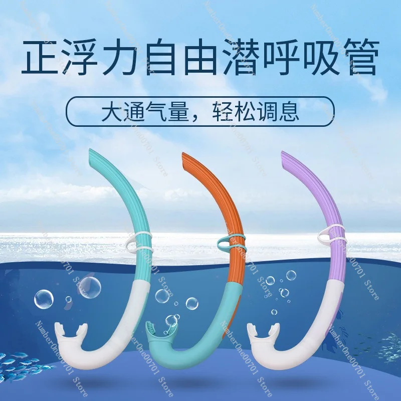 Positive Buoyancy Snorkel, Flexible Silicone Free Diving Snorkel, Soft J-Snorkel for Snorkeling