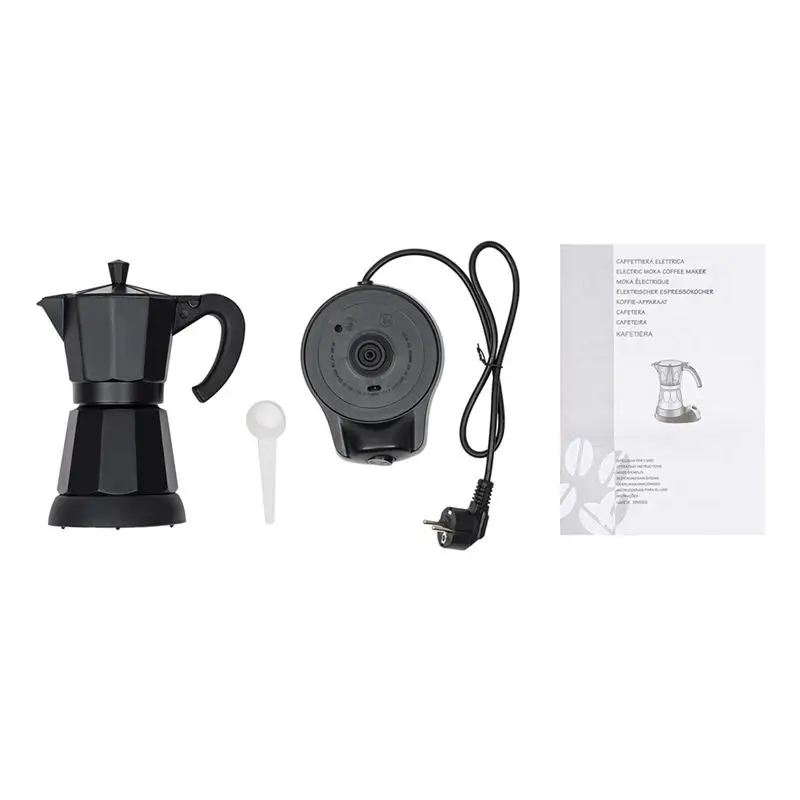 CKFAM-Electric Espresso Machine For 6 Cups-300 Ml Electric Coffee Machine ,Aluminium Espresso Maker Mocha Espresso Jug Eu Plug