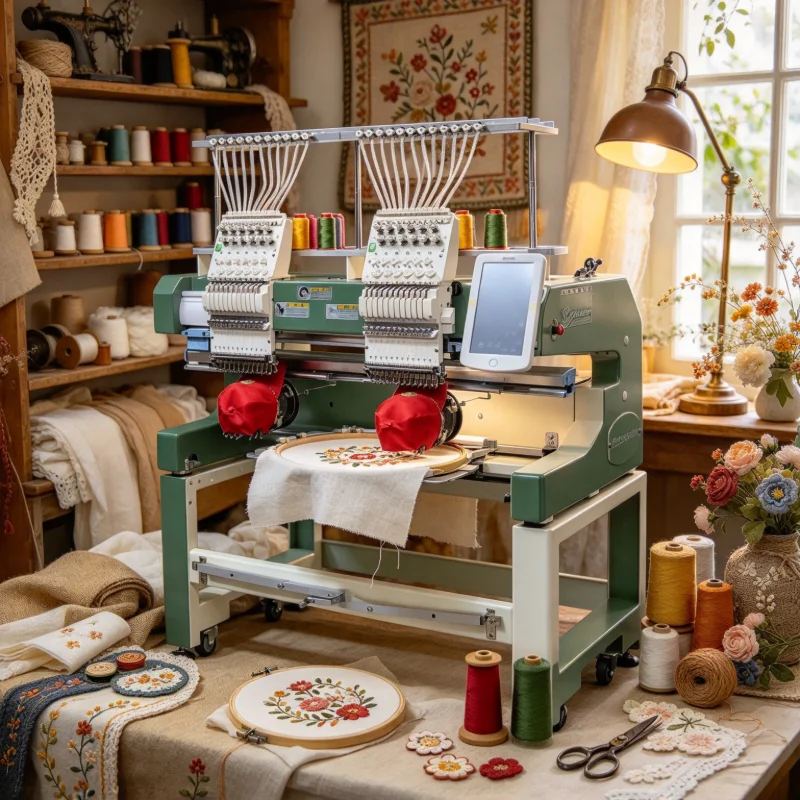 High Quality T-shirt Apparel Embroidery Machine Computerized One Head Embroidery Machine Flat Clothing Embroidery Machine