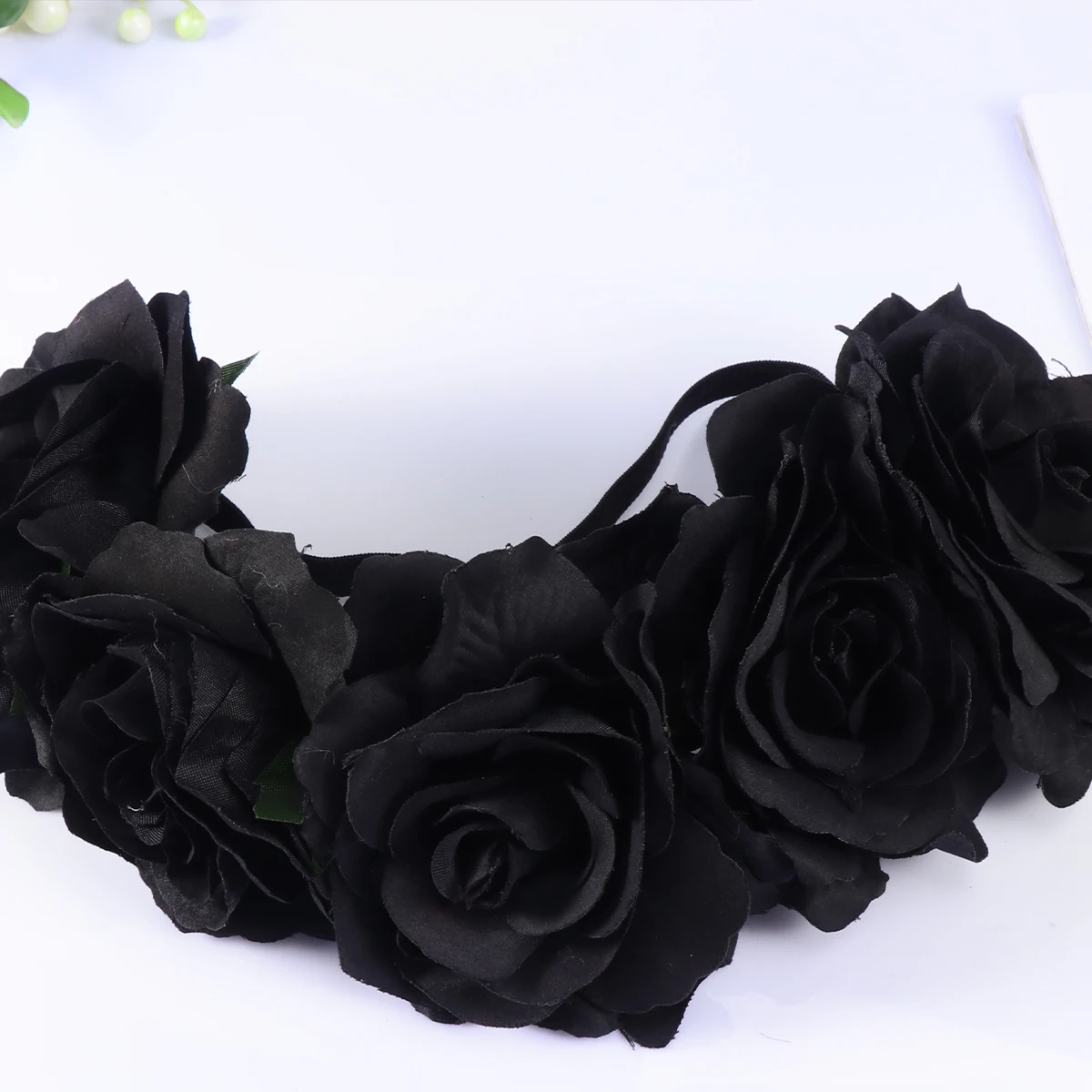 

1pc Retro Rose Flower Hairband Durable Braided Cloth Women Headband For Parties Weddings Festivals Photography Black