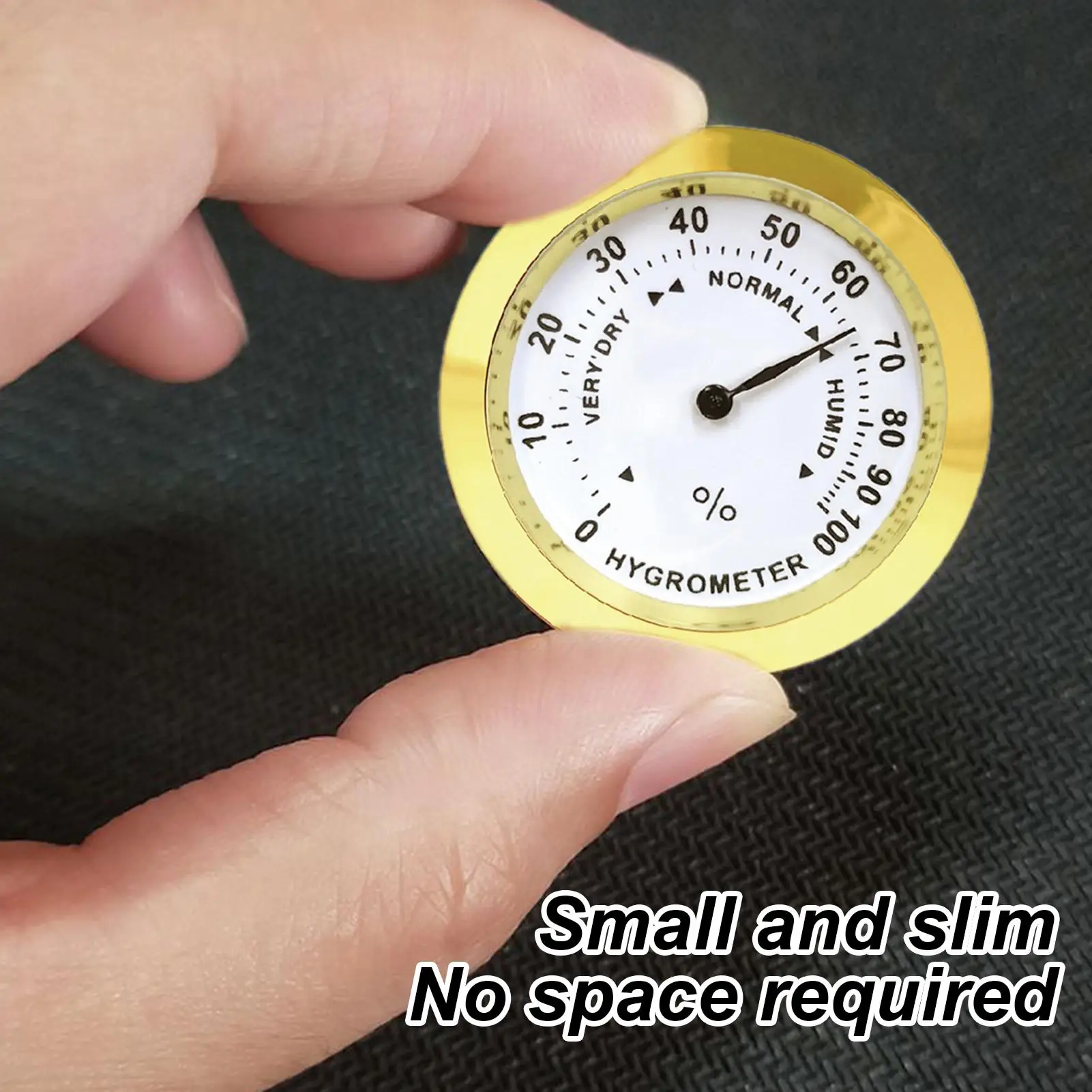 Analog Hygrometer Humidity Meter High Precision Round Sensor  Humidity Monitor for Humidor Cabinet Guitar Case, Cigar Care