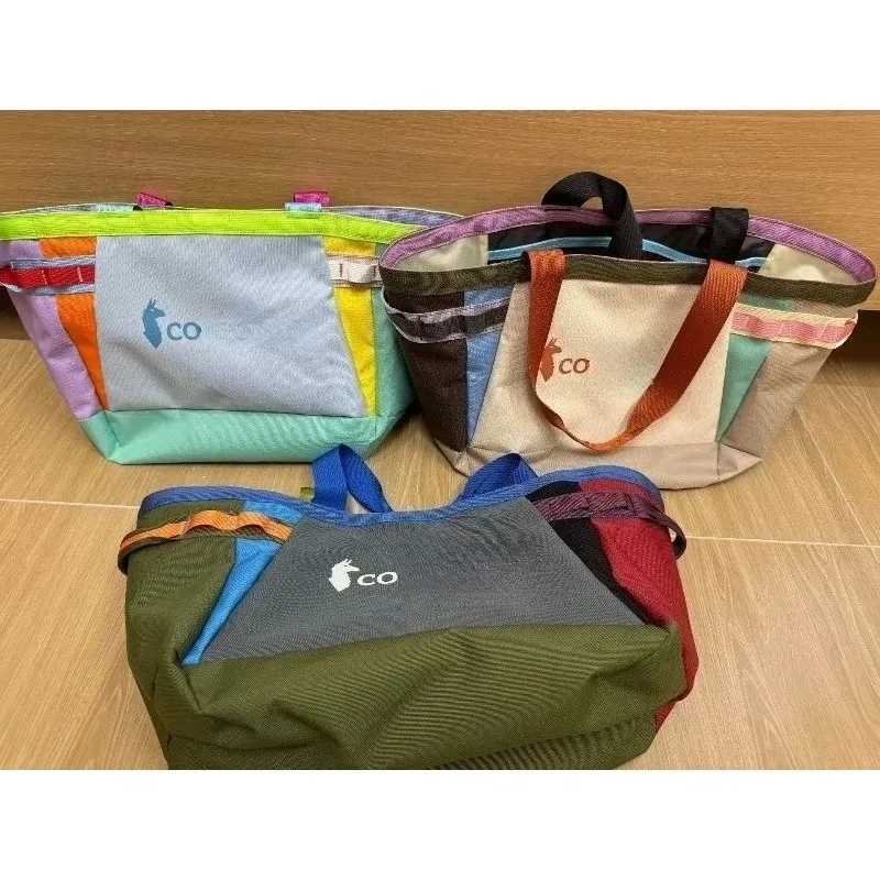 

American alpaca dopamine trendy nylon contrasting tote bag 30L large capacity outdoor travel shoulder bag