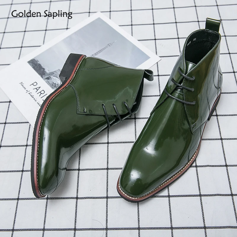 Golden Sapling Chelsea Boots for Men Fashion Party Shoes Casual Business Flats Leisure Office Men\'s Dress Boot Comfortable Shoes