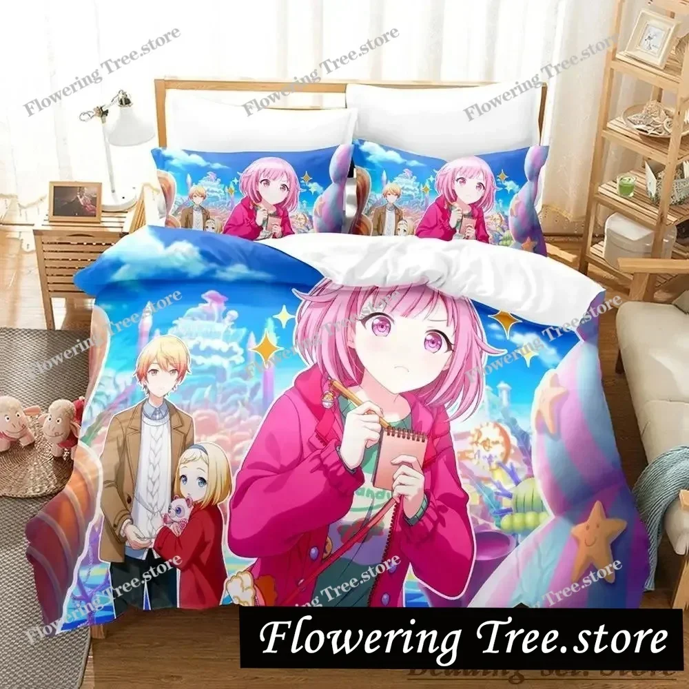 

New Wonderlands x Showtime Bedding Set Single Twin Full Queen King Size Bed Set Adult Kid Bedroom Duvetcover Sets Anime Girls