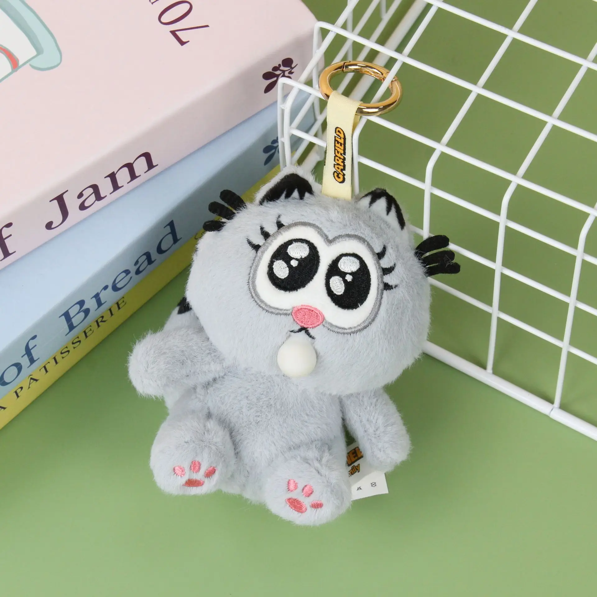 Kawaii Garfield Pizza peluche jouet pendentif dessin animé coton poupées en peluche porte-clés mignon chaton sac à dos fermeture éclair tentures cadeaux de vacances