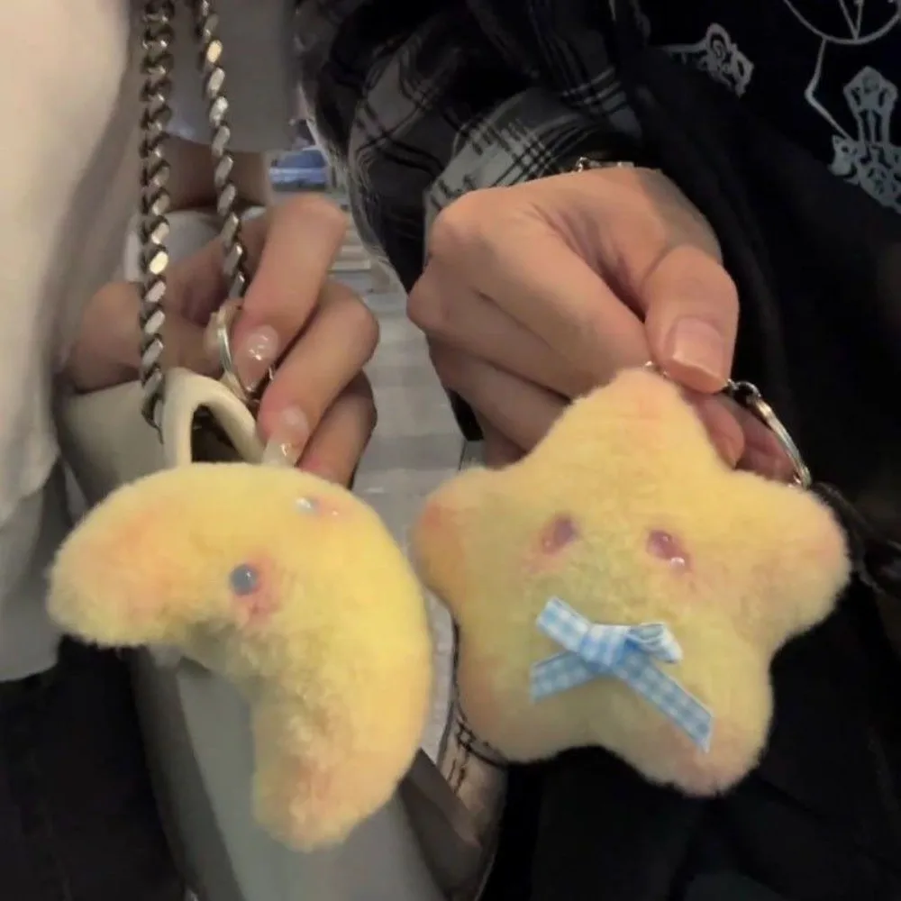 

Kawaii Милая Кукла Луна Звезды Пушистая Мягкая Кукла Звезда Плюшевая Игрушка Брелок Пара Брелок Мягкая Сумка Подвеска Подвески Рождественский Подарок