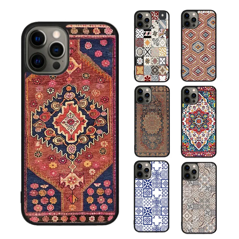 Ancient Floral Tiles Phone Case For iPhone SE2020 15 16 14 13 Pro Max Coque 12 11 Pro Max 8 PLUS 7 6S mini fundas cover