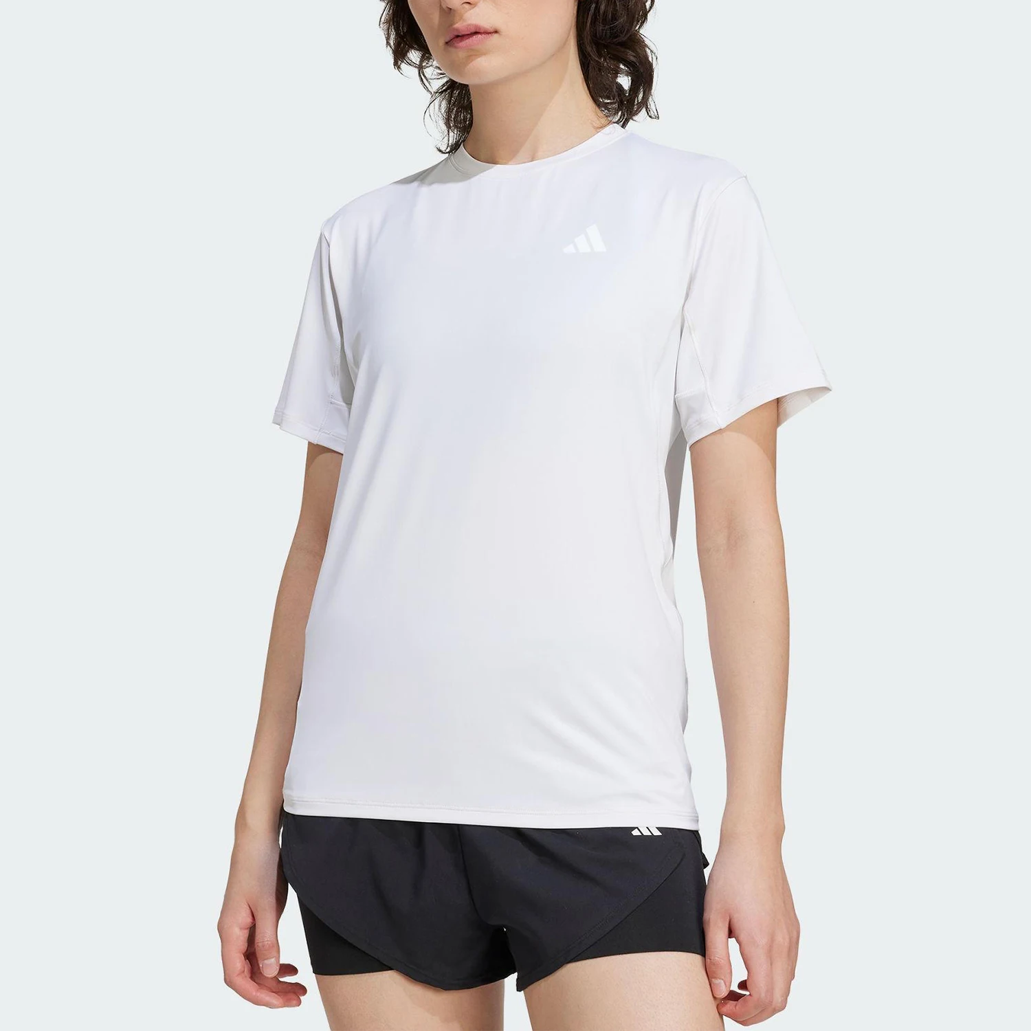 Adidas genuine summer women's round neck slim fit training short sleeved T-shirt for fitness KC4761