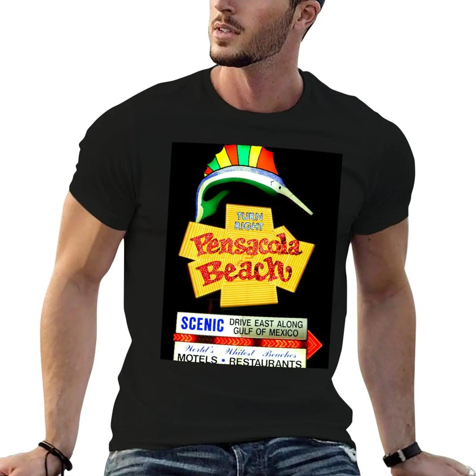 

Pensacola Beach Turn Right T-Shirt t shirt man casual anime t shirts for man t shirts for man pack cotton T-shirt