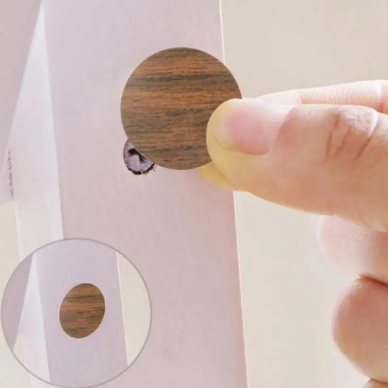 2Sheets 108Pcs Self Adhesive Furniture Screw Cover Stickers PVC Round Sticker For Wood Home Craft Desk Cabinet Decorative Decals