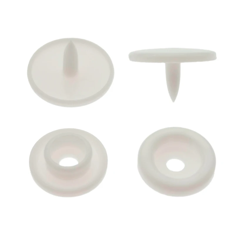 High Quality Bulk Customized Matte Or Glossy White Color Press Snap T5 Button Plastic Fasteners For Clothes 50000 Sets/carton