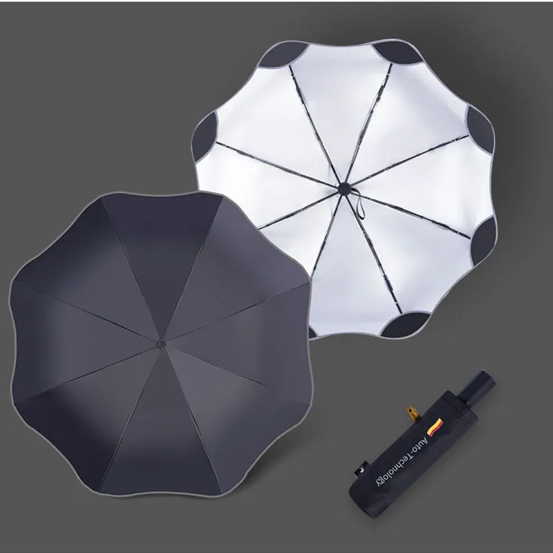 Luxury Full Automatic Business Umbrella 3 Folding Male Female Parasol Anti-UV Sun Umbrella Rain Women Windproof Umbrella For Men