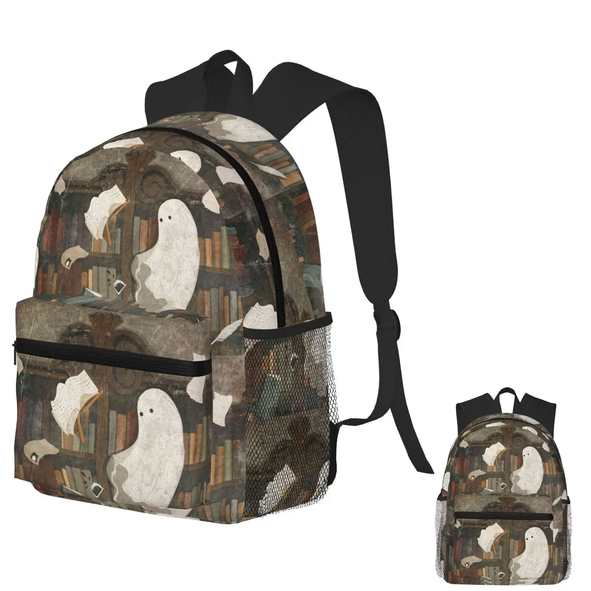 

There's A Poltergeist In The Library Again Student Backpack School Bag Travel Daypack for Men Women Fashion Bookbag Shoulder Bag