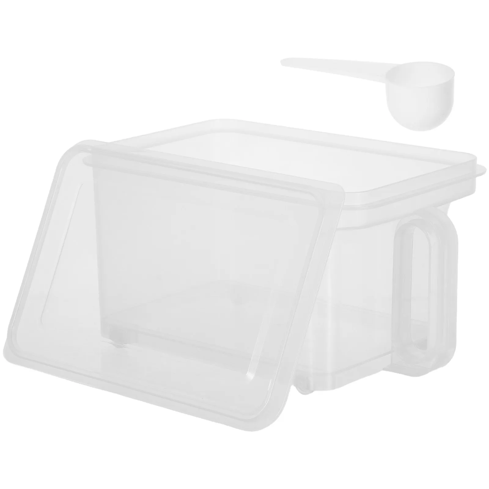 Laundry Detergent Container Plastic Powder Storage Bin Airtight Lid Dryer Sheet Holder for Washroom Organization 6.9x5.7x4.3 view 2