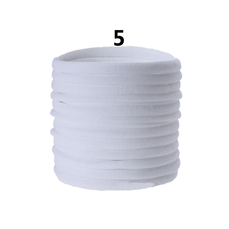 

5 шт. эластичные резинки для волос, детские нейлоновые бесследные повязки на голову, сделай сам, эластичные держатели для хвоста, тонкие эластичные детские белые нейлоновые кольца для волос