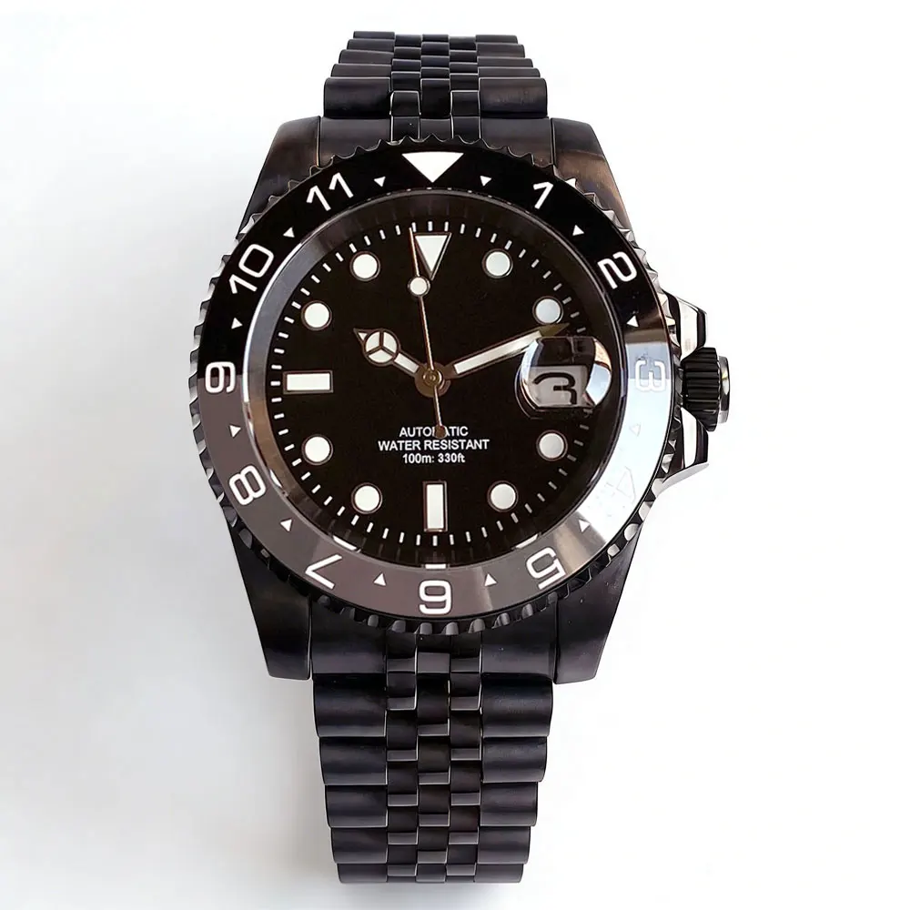 

Мужские дайверские часы Tandorio 24 Jewel Japan NH35 с черным PVD-покрытием корпуса, 40 мм, водонепроницаемость 200 м, люминесцентные элементы, сапфировое стекло, стальной браслет.