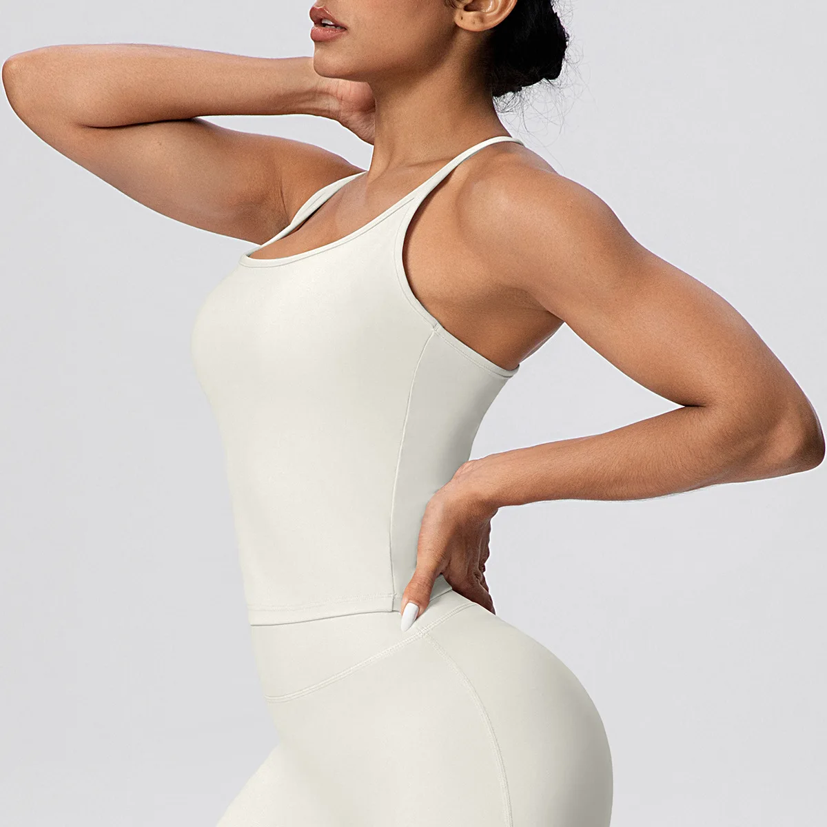Women Breathable Gym Top Shockproof Padded Push Up Yoga Vest Sportswear Fitness Sport Tank Top Racerback Sports Vest Workout Top