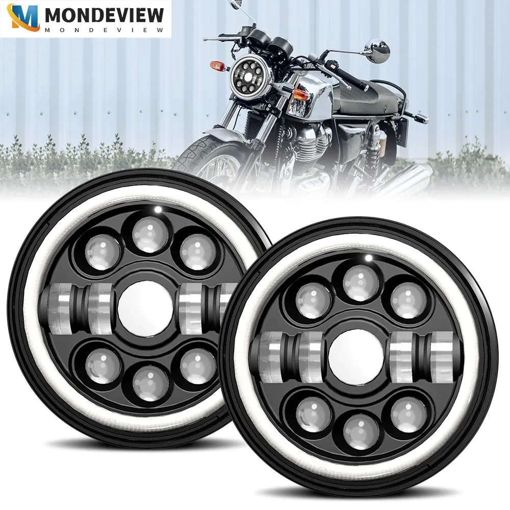 

MONDEVIEW H4 DRL 7-inch Wrangler R7 Angel Eye Turn Signal 280W High Power 28000LM High Brightness 6000K White Car Driving Light