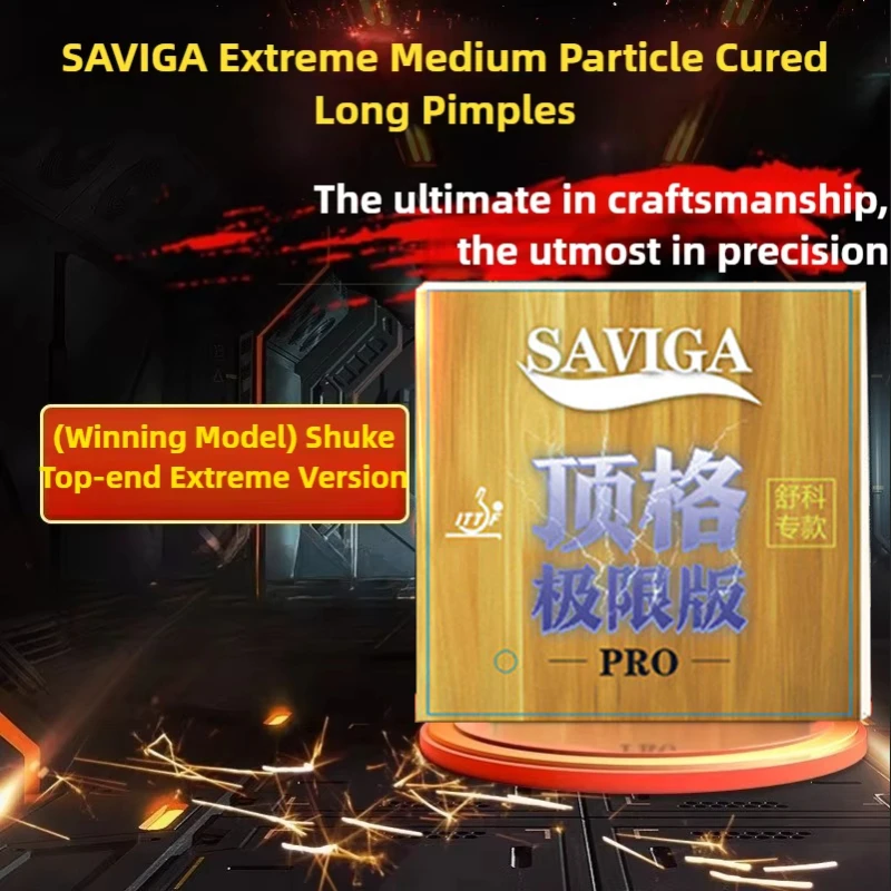 

SAVIGA Extreme OX Medium Particle Cured Long Pimples Drift Type With Concealed Treatment for Long-Lasting Dull Surface Rubber
